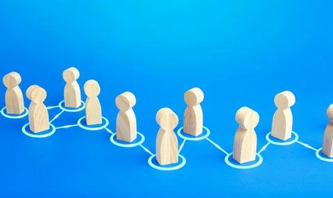 Chain of connected people. Cooperation, collaboration. Communication. Chain.. Stock Photos