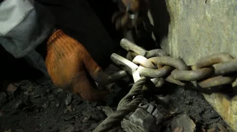 Chain connection. Mine work 库存影片 12224652