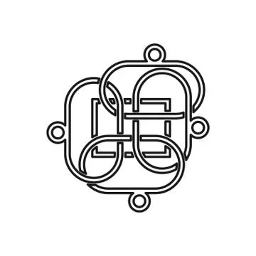 Chain connection people Commitment Teamwork Together Outline Logo Stock Illustration