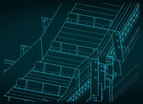 Chain conveyor close up Stock Illustration