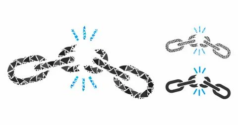 Chain damage Composition Icon of Bumpy Parts Stock Illustration