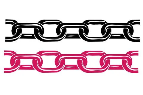 Chain , doodle, bonds set, connection Stock Illustration