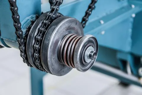 Chain drive, drive element of braiding machine Stock Photos