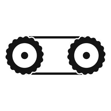 Chain drive system connecting two cogwheel gears Stock Illustration