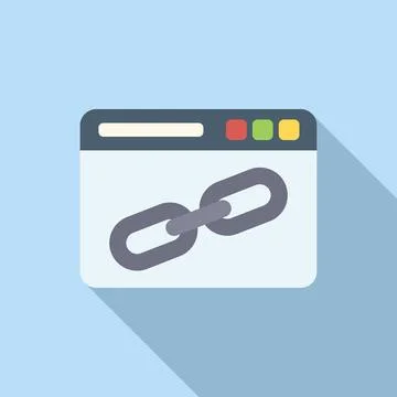 Chain engine seo icon flat vector. Online boost Stock Illustration