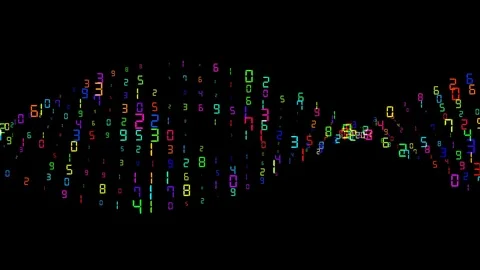 A chain of flashing digits in the center of the screen. close-up Stock Footage 84838991