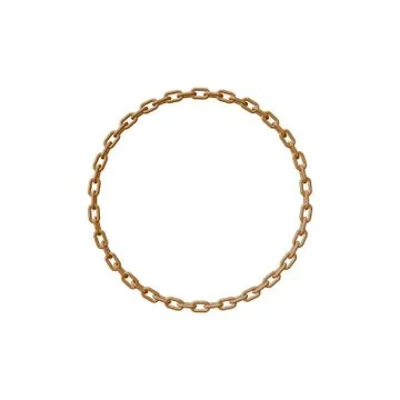 Chain in form of circle. Isolated on white background.3D rendering illustra.. Stock Illustration