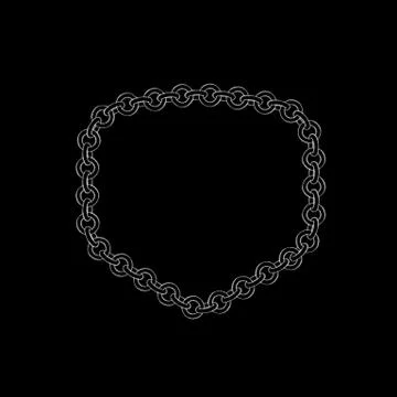Chain frame. Isolated on black background. Sketch illustration. 스톡 일러스트