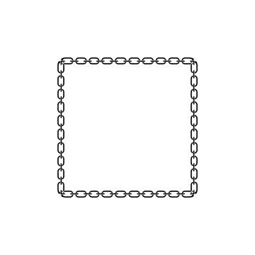 Chain frame of rectangular shape, Metal links repeat endlessly, Vector Illustrazione stock