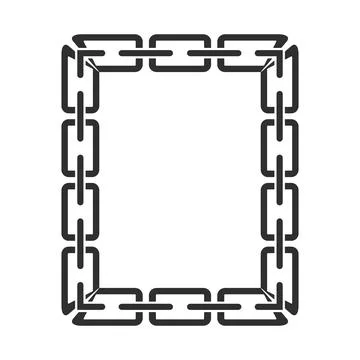 Chain frame of rectangular shape, Metal links repeat endlessly, Vector 스톡 일러스트