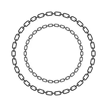 Chain frame round shape, Metal links repeat endlessly, Vector illustration Illustrazione stock