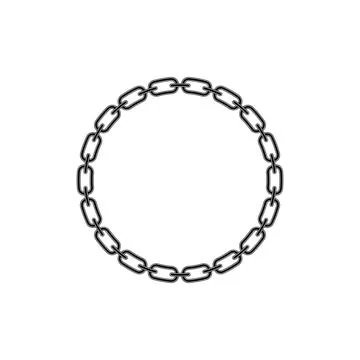 Chain frame round shape, Metal links repeat endlessly, Vector illustration Stock Illustration