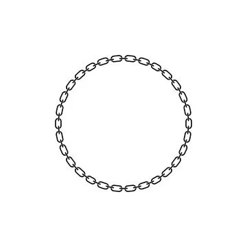 Chain frame round shape, Metal links repeat endlessly, Vector illustration Stock Illustration