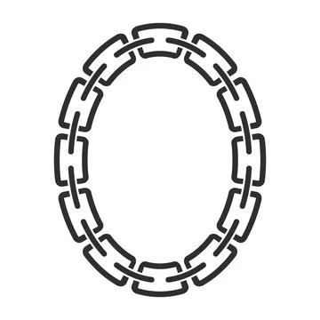 Chain frame round shape, Metal links repeat endlessly, Vector illustration Stock Illustration