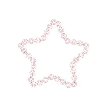 Chain frame.Star. Isolated on white background.Vector outline illustration. 库存插图