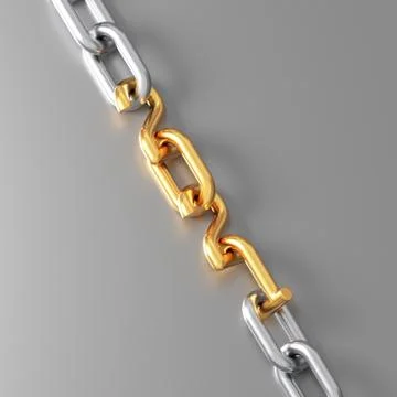 Chain With Gold Elements In The Form Of Numbers 2021 Stockillustratie