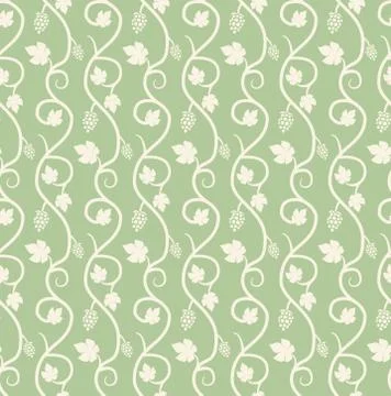 Chain of grape ivy seamless pattern Stock Illustration