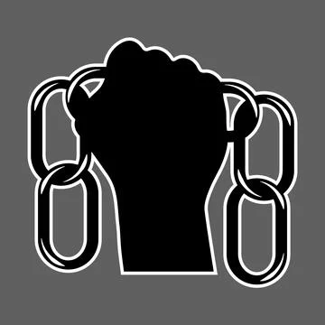 Chain in hand vector illustration. Juneteenth concept. Stock Illustration