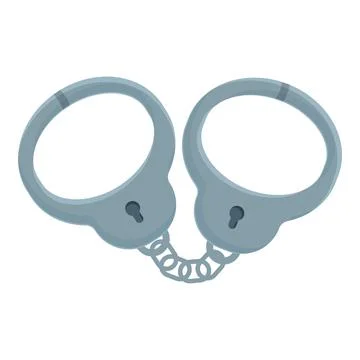 Chain handcuff icon cartoon vector. Police jail Stock Illustration