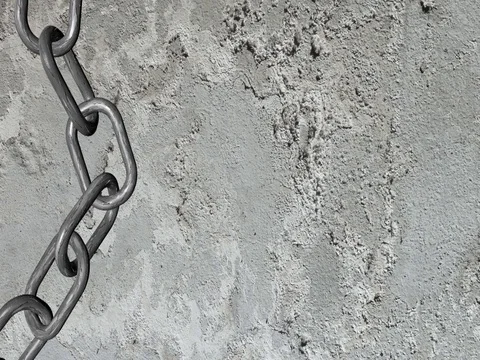 Chain, hard life concept , grey background Stock Footage