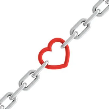 Chain with heart Stock Illustration