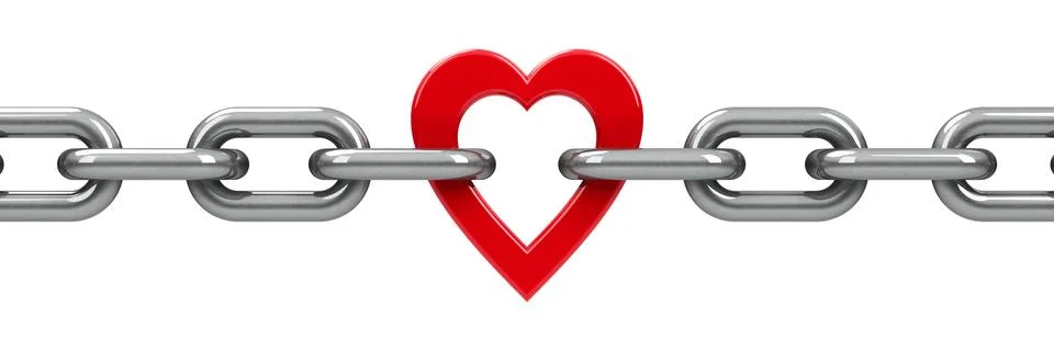 Chain with heart Stock Illustration