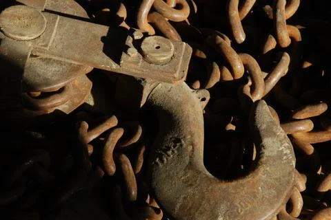 A chain with a hook Stock Photos