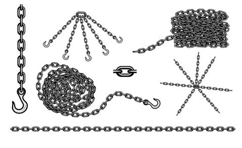 Chain hook vector set Stock Illustration