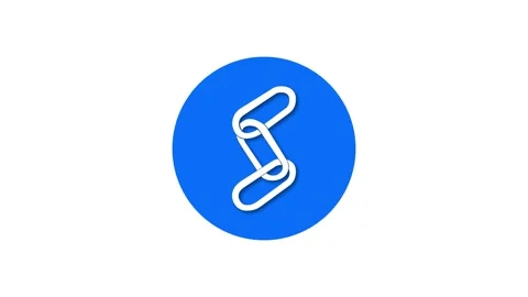 Chain icon blue color simple shape circle animation white background 库存影片 279005885
