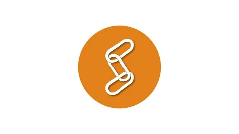Chain icon brown color simple shape circle animation white background Vidéo 279005888