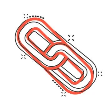 Chain icon in comic style. Network hyperlink cartoon vector illustration on w Stock Illustration