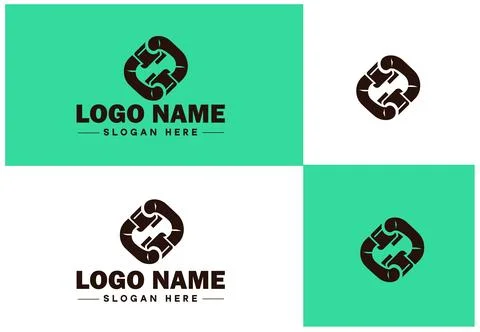 Chain icon logo vector art graphics for business brand app icon Chain logo .. Illustrazione stock