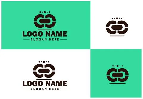 Chain icon logo vector art graphics for business brand app icon Chain logo .. Stock Illustration