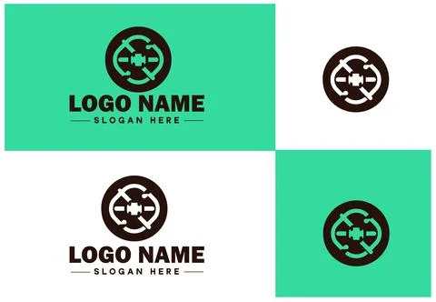 Chain icon logo vector art graphics for business brand app icon Chain logo .. Stock Illustration