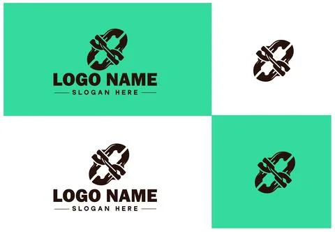 Chain icon logo vector art graphics for business brand app icon Chain logo .. Stock Illustration