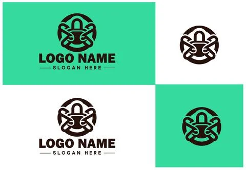 Chain icon logo vector art graphics for business brand app icon Chain logo .. Stock Illustration