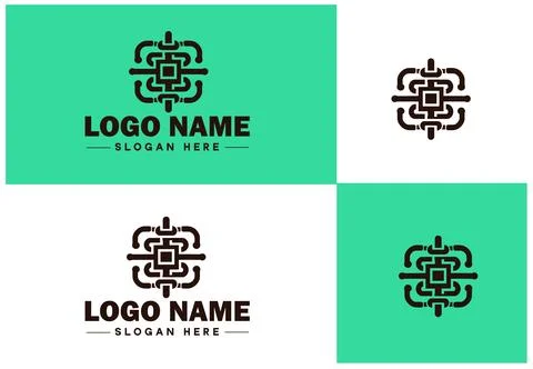 Chain icon logo vector art graphics for business brand app icon Chain logo .. Stock Illustration