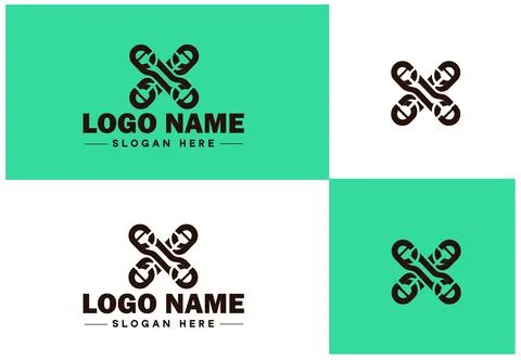 Chain icon logo vector art graphics for business brand app icon Chain logo .. Illustrazione stock