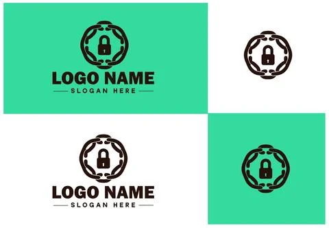 Chain icon logo vector art graphics for business brand app icon Chain logo .. Stock Illustration