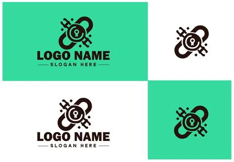 Chain icon logo vector art graphics for business brand app icon Chain logo .. Stock Illustration