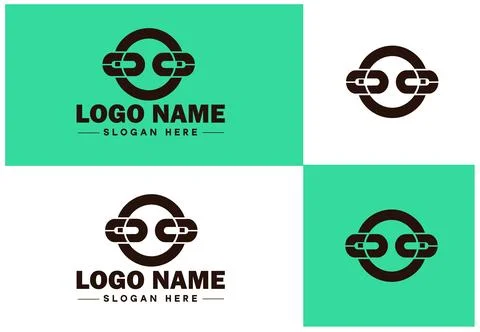 Chain icon logo vector art graphics for business brand app icon Chain logo .. Stock Illustration