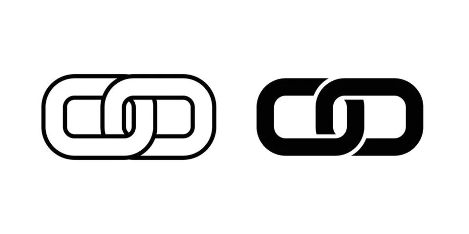 Chain icon thin line and clipart style vector set Stock Illustration