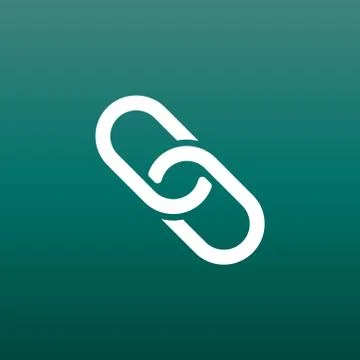 Chain Icon vector illustration in flat style on green background. Connection  Stock Illustration