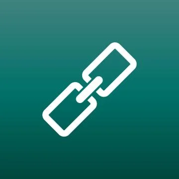 Chain Icon vector illustration in flat style on green background. Connection  Stock Illustration