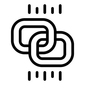 Chain integrity icon outline vector. Value impact core Illustrazione stock