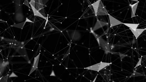 The chain of interrelations.Abstract digital data nodes and connection paths Stock Footage 94147024