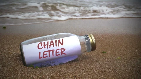 Chain letter on message in bottle Stock Footage 62955808