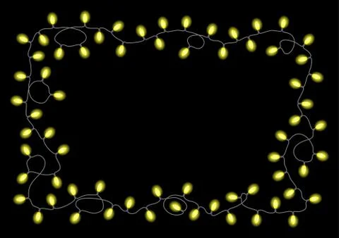 Chain of lights on black background Stock Illustration