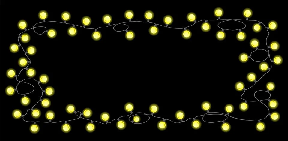 Chain of lights on black background Stock Illustration