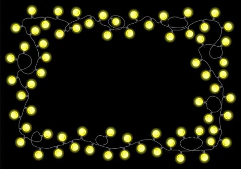 Chain of lights on black background Illustrazione stock